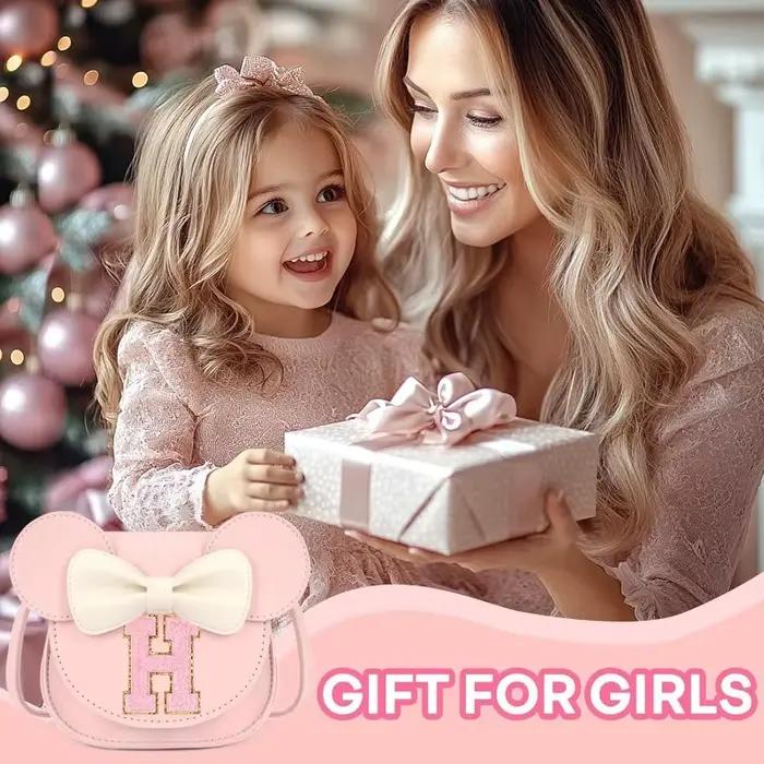 Sac à bandoulière pour enfant Mibasies, cadeau pour fille, sac à main princesse de dessin animé, mini sac à bandoulière tendance pour filles, mignon sac à lettres A-Z
