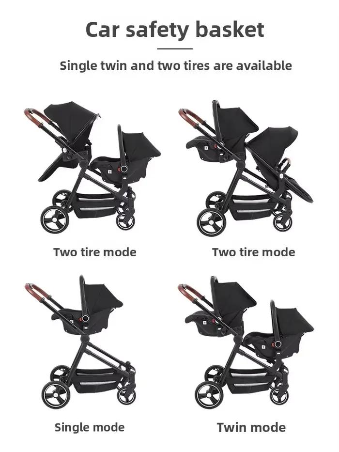 Nouvelle poussette Double légère pliable