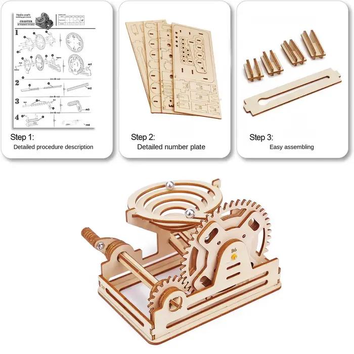 Puzzle de course de marbre en bois 3D, jouets à assembler, blocs de Construction, ensemble de modèles, bricolage Montessori, labyrinthe mécanique pour enfants, piste cadeau
