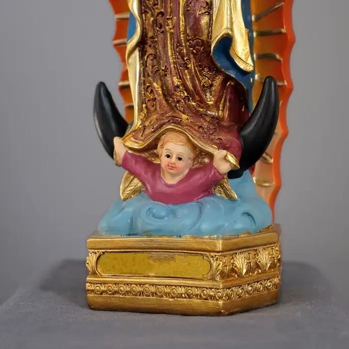 Statue de Notre-Dame d'Isabelle Upe Peinte à la Main, Sculpture Catholique en Résine, Décoration Religieuse pour la Maison et le Bureau, Artisanat d'Ornement