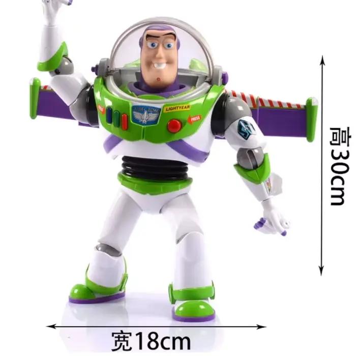 Figurine articulée parlante Buzz Lightyear Disney Toy Story, 33 cm, modèle sonore, collection de bureau, cadeau pour enfant, nouvelle et authentique