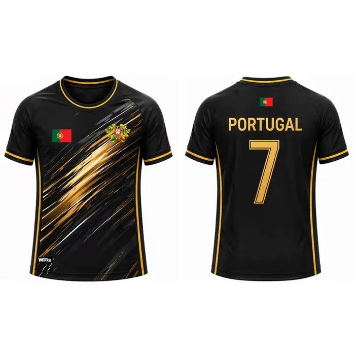 Maillot de football pour homme avec imprimé drapeau du Portugal 2026, T-shirt de sport respirant et à séchage rapide, unisexe, décontracté, cadeau pour les fans, hauts d'été