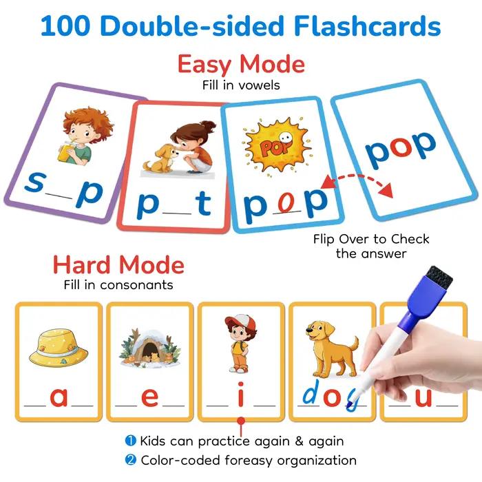 Cartes flash de mots CVC