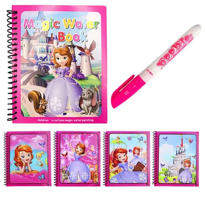 Disney Minnie Mickey peinture à l'eau dessin jouets Graffiti anime figurine aquarelle livre magique pour fille cadeau d'anniversaire