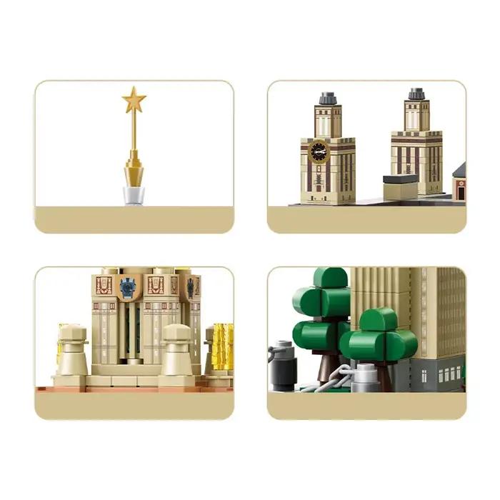 Blocs de construction en plastique ABS noir innovants pour adultes, maquette d'architecture scolaire moderne, jouets de construction en briques compatibles avec LEGO occasions spéciales