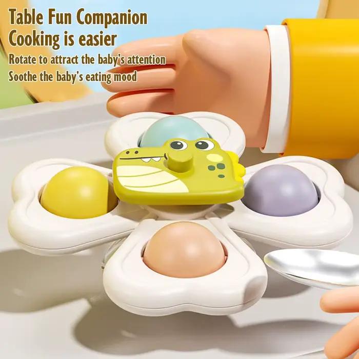 Jouet rotatif à ventouse pour enfant 14+, design animal et nature, matériel ABS sûr, cadeau d'anniversaire et de Noël, pour bain et voyage