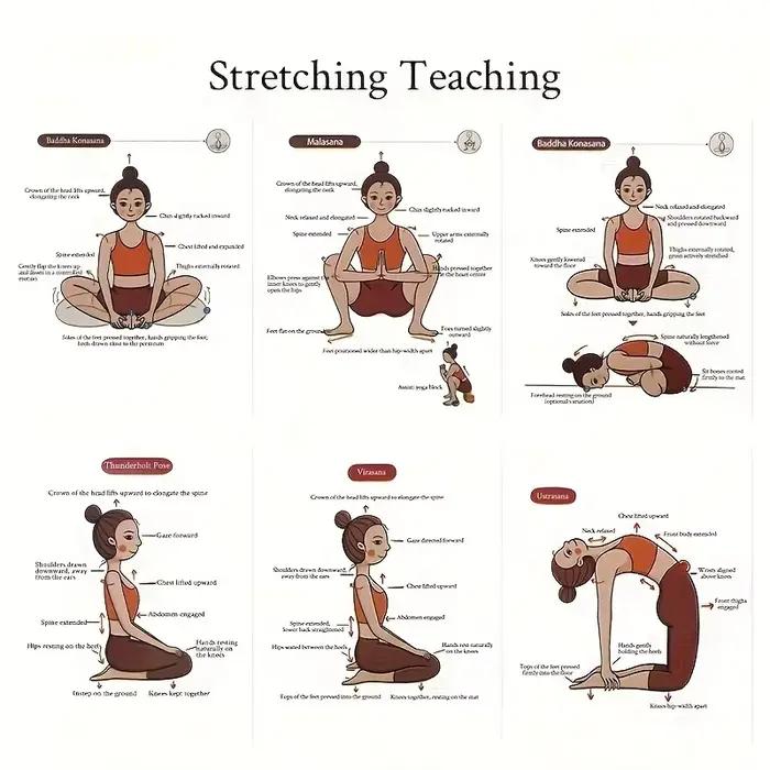 32 pièces/ensemble cartes de guidage de pose de yoga