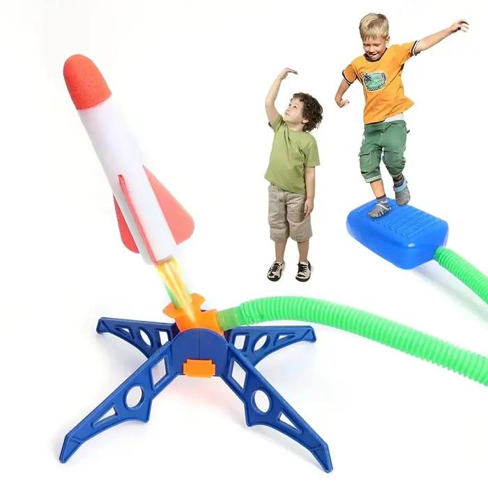 Pompe à pied de fusée d'extérieur pour enfants, pressage d'air en plein Air, combinaison de fusée, sauts, jeu de lanceur de fusée alimenté par Air, jouet pour enfants, cadeaux