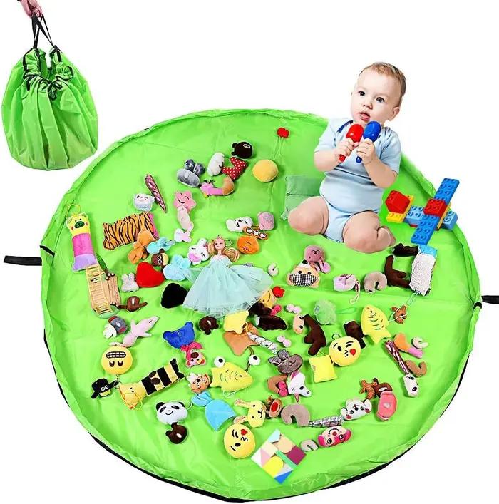 Sac de rangement de jouets Portable 1 pièce avec tapis de jeu