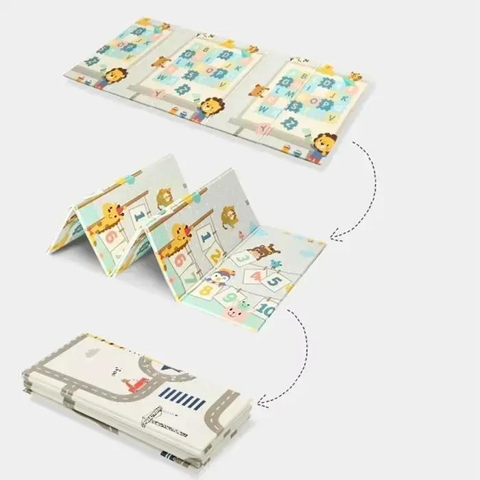 Tapis de jeu pliable pour bébé couverture pliable puzzle polymère jouets de sol multicolore pour enfants de 0 à 12 ans éducatif et sportif