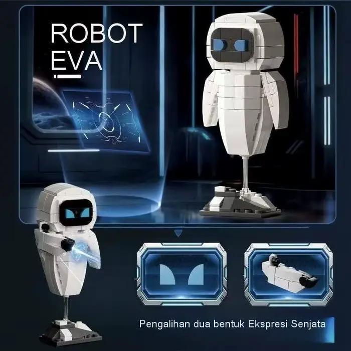 Kit de Modélisation Robot à Petites Particules Wall.E Eve, Figurine d'Action, Jouet Éducatif, à Construire, à Collectionner, Sans Effets Spéciaux, Cadeau