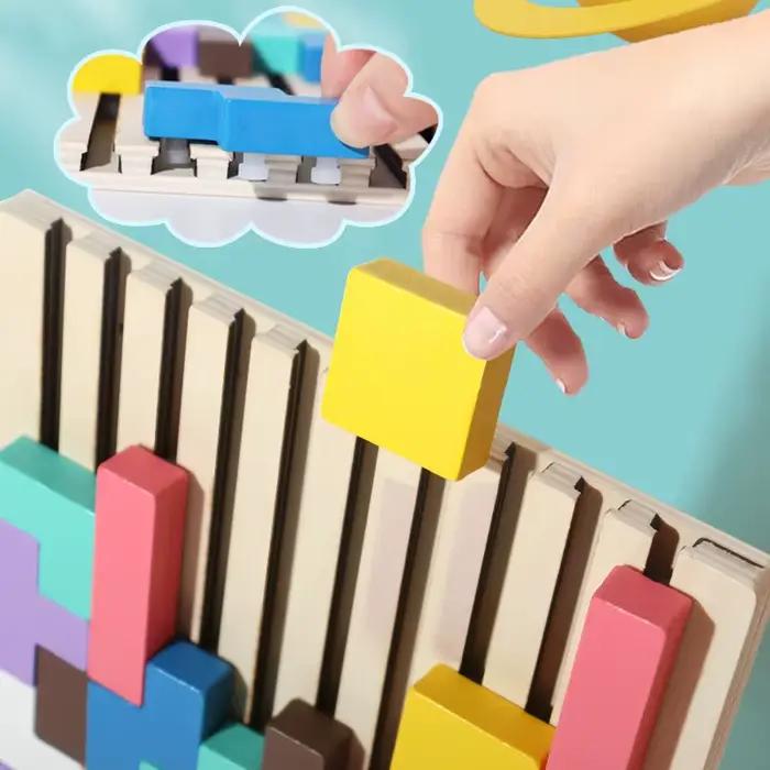Jeu de puzzle en bois à empiler