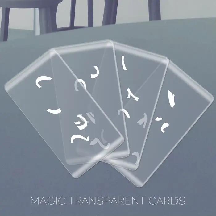 Accessoires Escape Room : Cartes Magiques Transparentes en Acrylique pour Jeu de Puzzle Réel – Empilez Quatre Cartes pour Obtenir des Indications – Aventure du Joueur