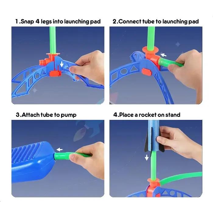 Pompe à pied de fusée d'extérieur pour enfants, pressage d'air en plein Air, combinaison de fusée, sauts, jeu de lanceur de fusée alimenté par Air, jouet pour enfants, cadeaux