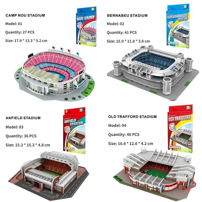 Modèle de puzzle de stade en papier 3D pour les fans de football passionnés pour combattre avec votre équipe à domicile