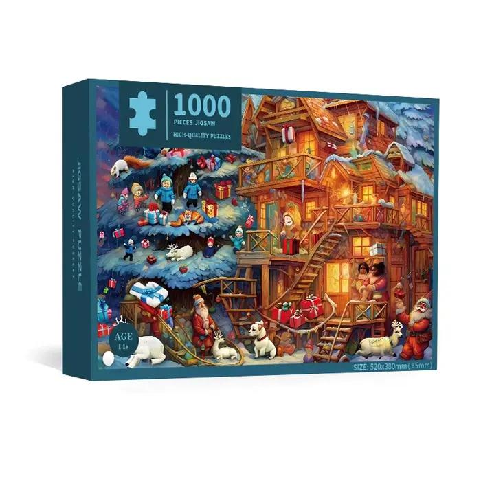 Puzzle de Carte Blanche Série Bricolage de Noël Kit de Décoration Personnalisable pour Garçons et Filles Occasions Spéciales
