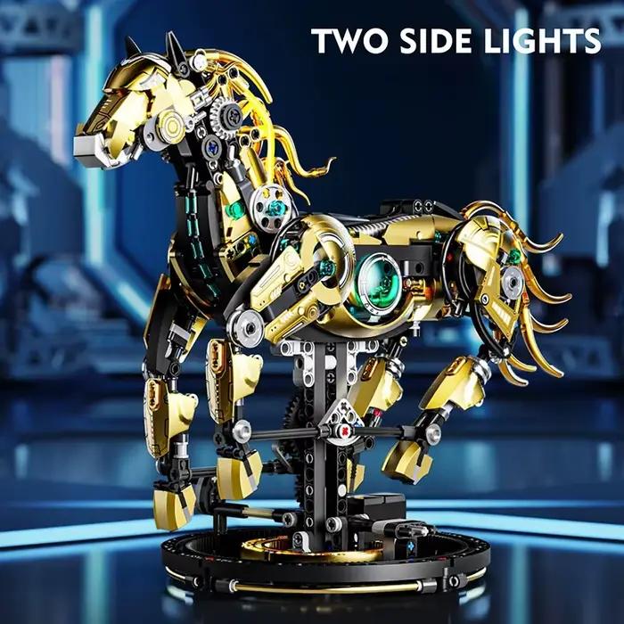 Ensemble de blocs de Construction d'animaux cheval mécanique 2025