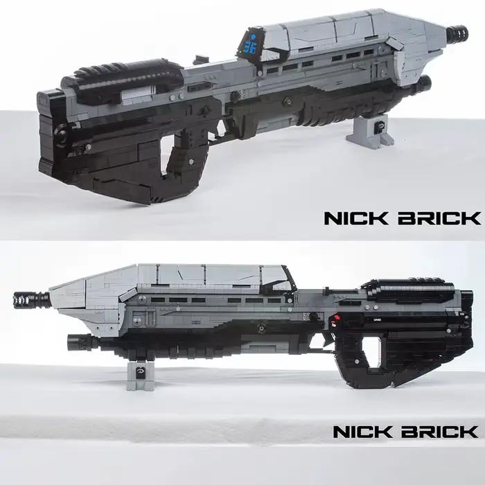 MOC-Briques de la série militaire Intersto.org, fusil MA5D, nuit de construction, ensemble d'assemblage de bricolage, modèle technologique, jouets cadeaux