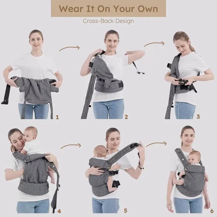 Porte-bébé multifonction respirant