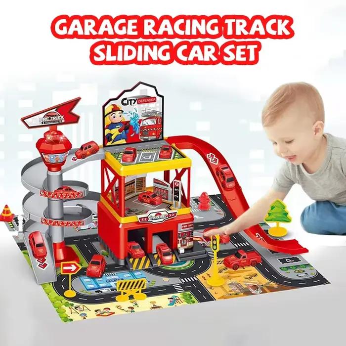 Garage piste de course voiture coulissante Parking jouets multi-étages