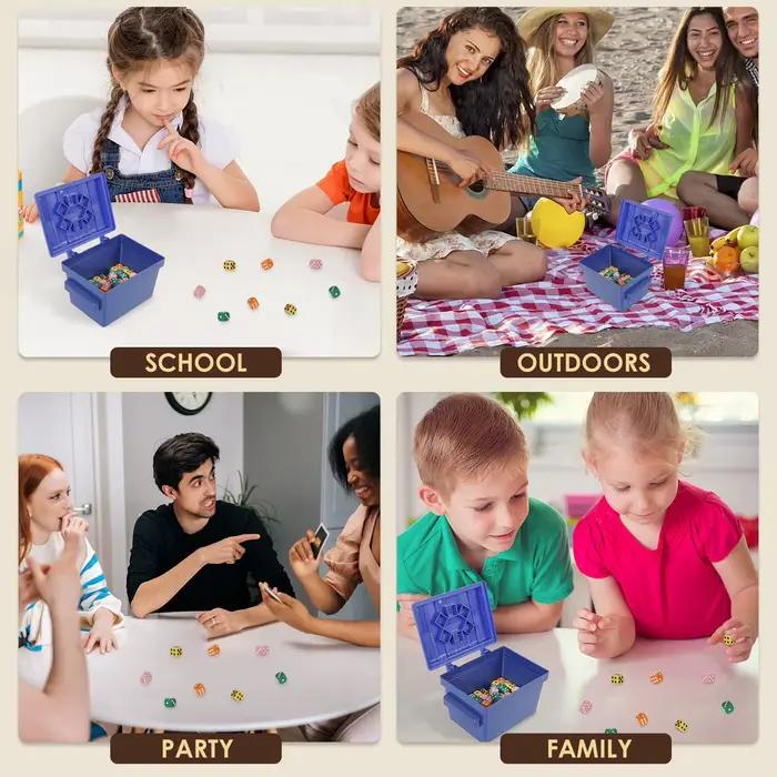 Jeu de dés rapide pour 2/4/6 joueurs, divers jeux amusants pour 4 joueurs, jeu de dés familial avec boîte pour fête de voyage et jeu de nuit