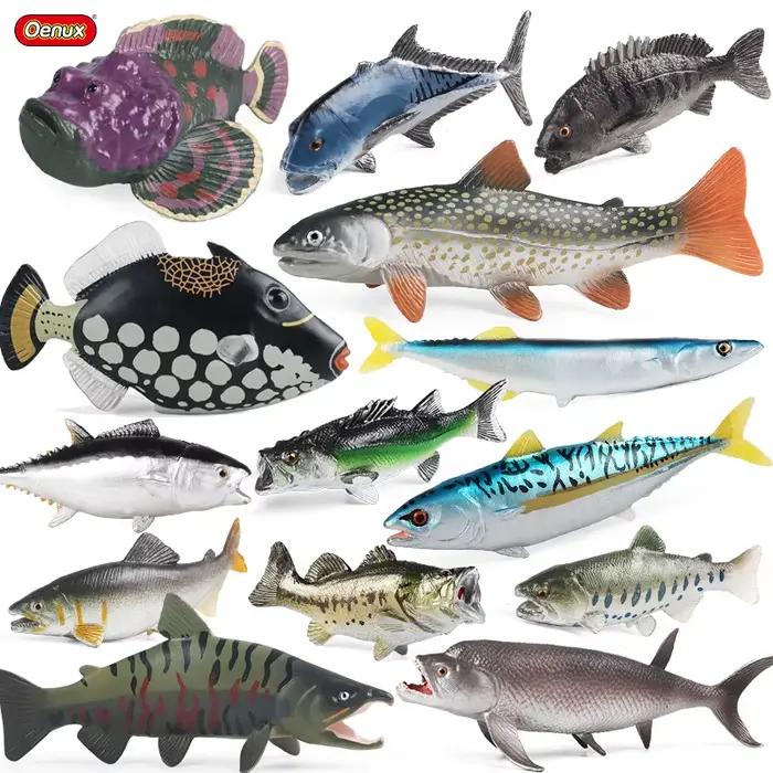 Oenux modèle de vie marine poisson clown saumon basse océan marin figurines d'action animaux PVC haute qualité éducation Miniature plage enfant jouet