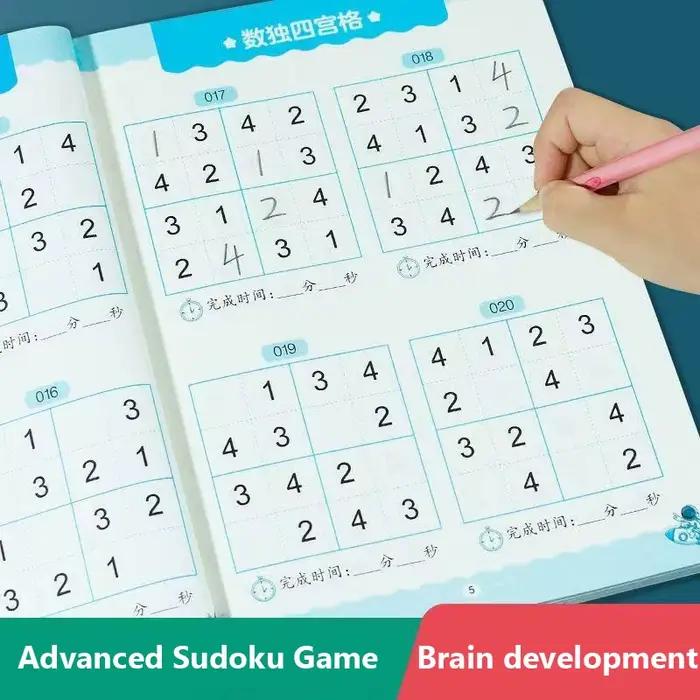 Livre de puzzle Sudoku amusant et éducatif pour enfants : niveaux faciles à dur pour l'entraînement cérébral des enfants et le développement des compétences logiques