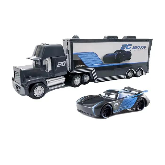 Jouets pour garçons, voitures, cadeaux d'anniversaire, Lightning McQueen n° 8,15,24,42 Ensemble de camions porte-conteneurs, voitures miniatures en alliage, jouets, ornements de camion, jouet