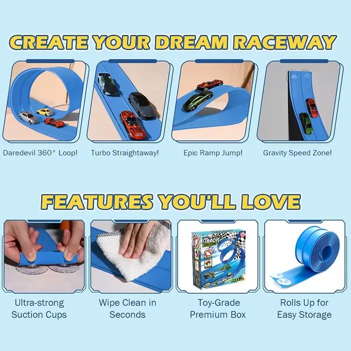 4.5M piste de course Flexible jouet bricolage Double