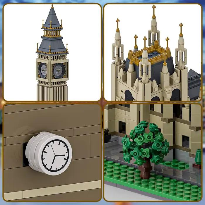 MOC Big Ben blocs de construction modulaires modèle londres Big Ben célèbre rue vue Architecture briques assemblage jouets enfants cadeau d'anniversaire