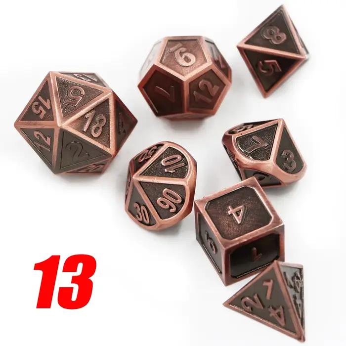 IMDG 7 pièces/ensemble créatif RPG jeu dés polyèdre métal dés Cubes rétro couleur numérique jeu dés