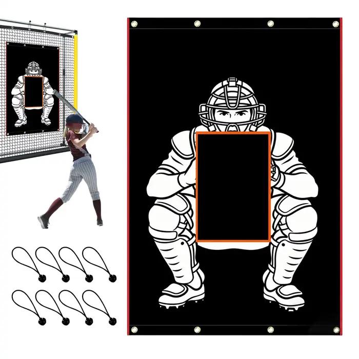 Filet de protection robuste et résistant aux intempéries pour cage de frappe, de remplacement, pour entraînement de frappe au baseball et au softball, usage extérieur