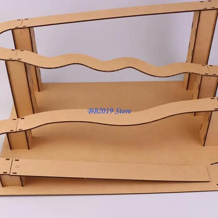 Q0KB – jouet labyrinthe en marbre roulant, bricolage, avec pistes en papier bois, Puzzle, boule frappe