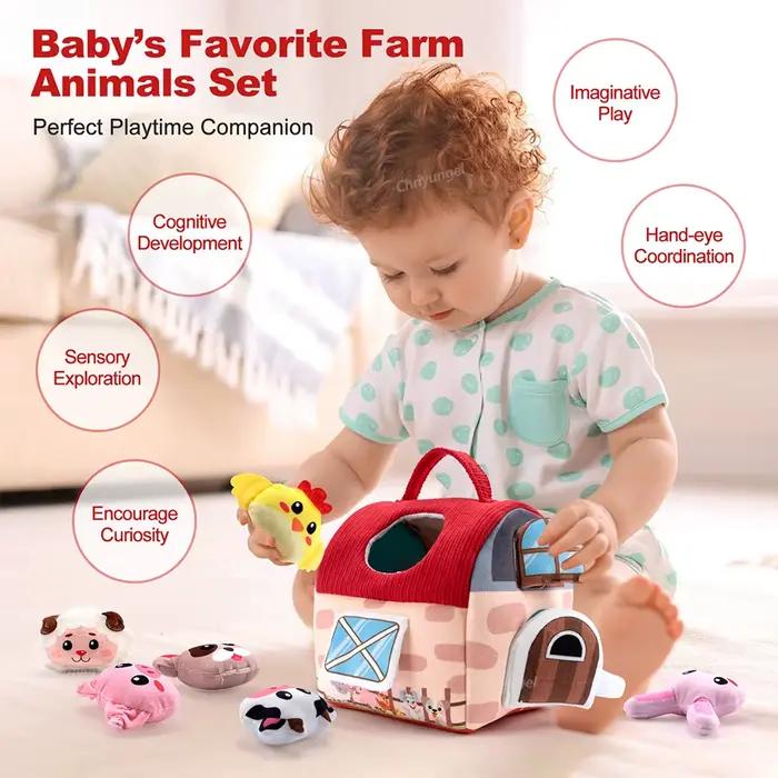 Jouets en peluche animaux de la ferme pour tout-petits