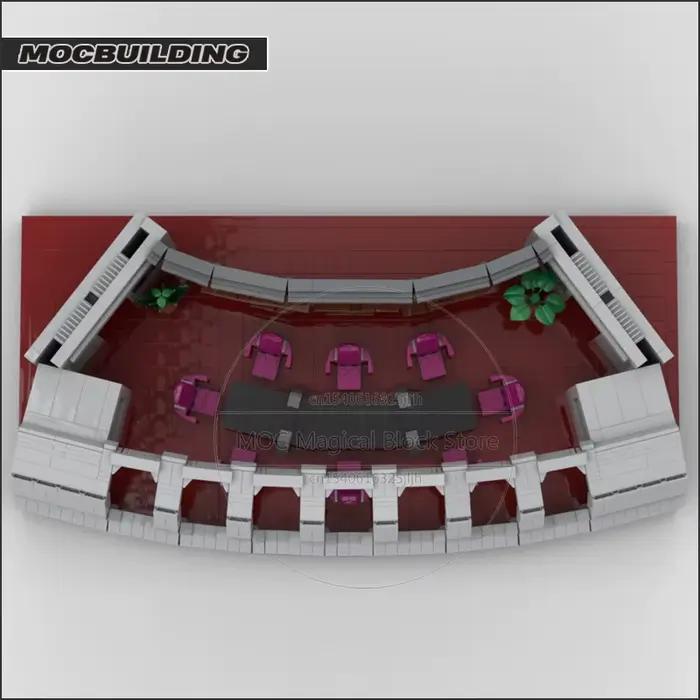 Blocs de construction USS MOC D, salon d'observation, Diorama, technologie d'architecture, briques, bricolage, modèle d'assemblage, jouets, Collection, cadeaux