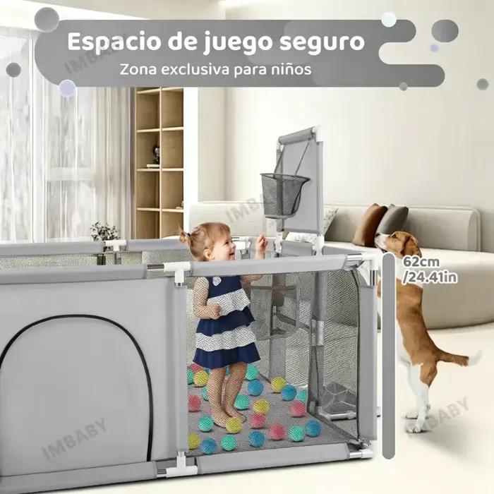 Parc de jeu sécurisé pour enfants 3-6 ans motif océan rectangulaire avec barrière de sécurité ajustable pour usage intérieur occasions spéciales enfants playpen