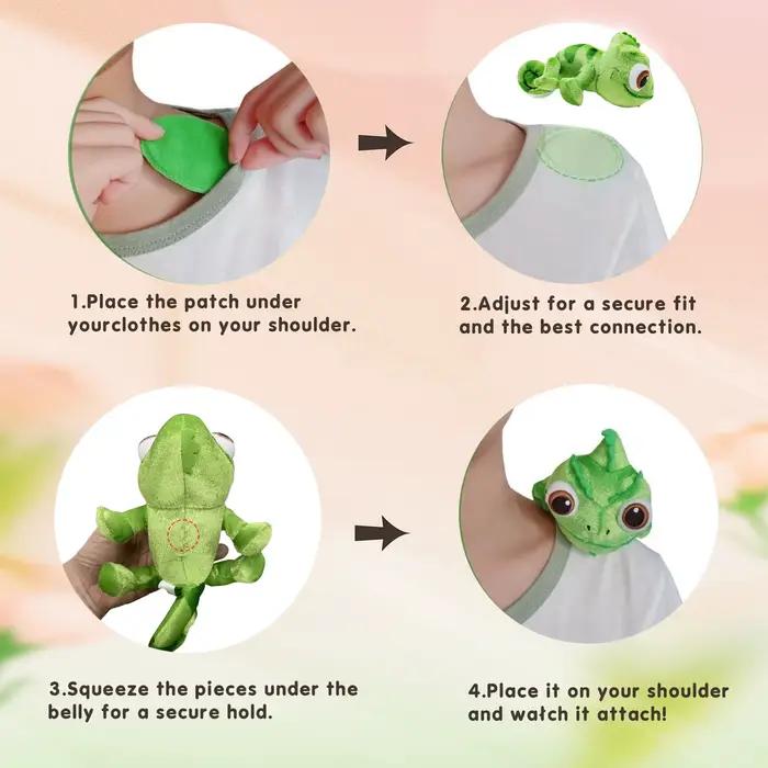 Pascal Raiponce Caméléon Peluche Doux Animaux
