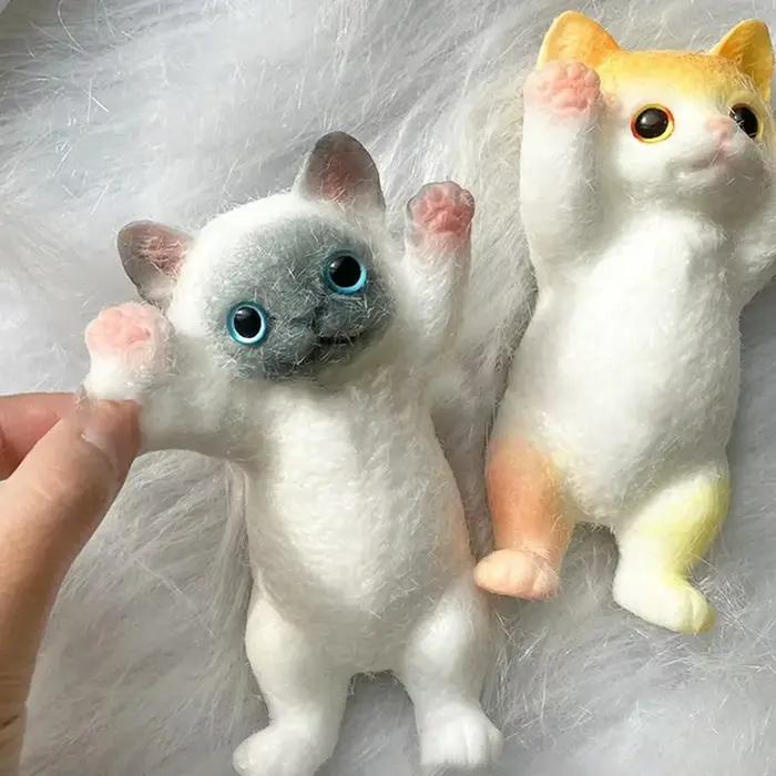 13CM mignon Taba Squishy chat moelleux collant réaliste