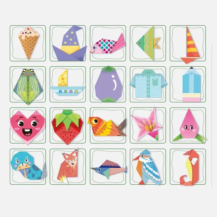 Kit Origami pour enfants 60 projets livre double face 4 niveaux papiers d'entraînement instructionnels arc-en-ciel animaux nature activités créatives occasions spéciales