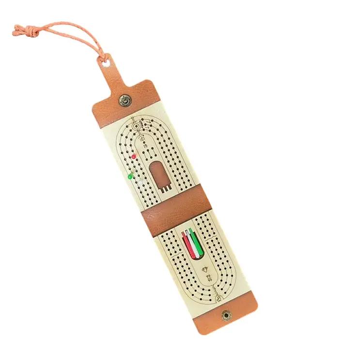 Jeu de Cribbage Traditionnel en Bois avec 6 Pions et un Jeu de Cartes – Jeu de Table Classique Portable