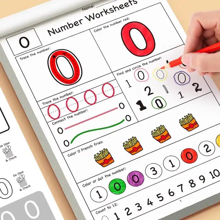 Livre de coloriage et de pratique de numéros interactif numérique amusant à sept chiffres