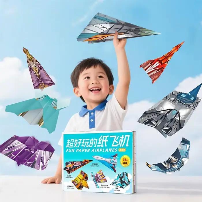 36 pièces bricolage enfants Origami avion Parent-enfant couleur à la main jouet