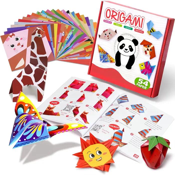 Ensemble d'origami coloré comprenant 54 feuilles