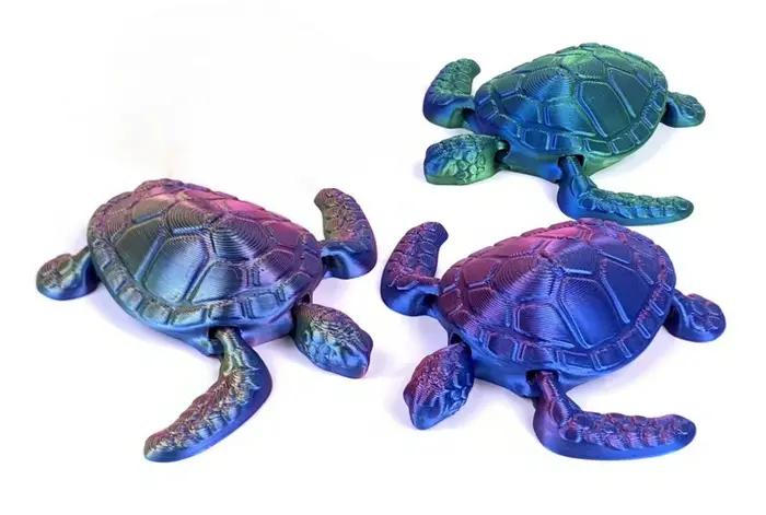 Jouet créatif pour enfants Figurine de tortue imprimée en 3D Articulations mobiles | Décoration de bureau pour les cadeaux de Noël et d'anniversaire