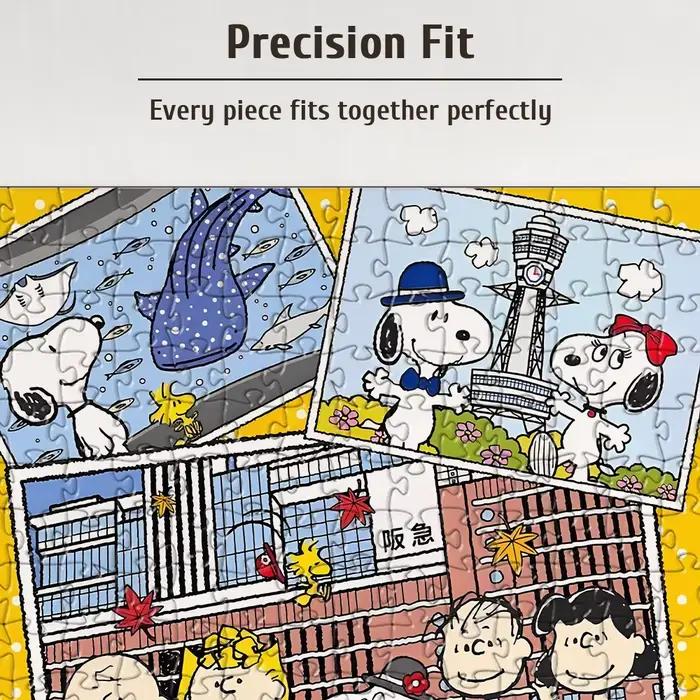 Puzzle en bois style collage Polaroid Snoopy City Travel 108/200/300/500/1000 pièces Boîte couleur