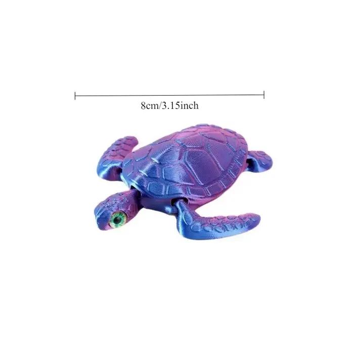 Jouet créatif pour enfants Figurine de tortue imprimée en 3D Articulations mobiles | Décoration de bureau pour les cadeaux de Noël et d'anniversaire