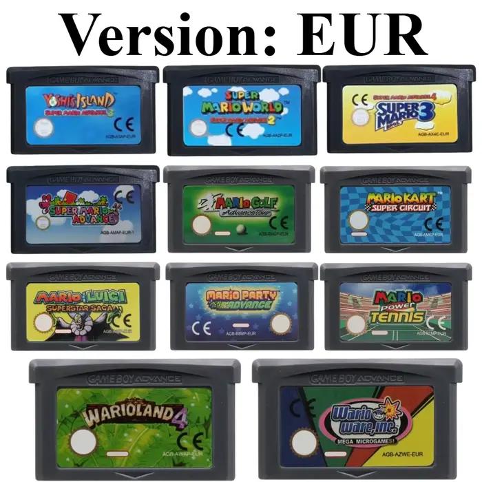 Cartouche de jeu GBA série Super Advance Kart Party Luigi Wario Yoshi's Island SP DS Lite Jeu vidéo rétro classique
