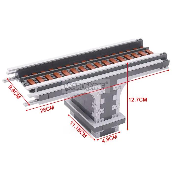 Marumine 566 pièces MOC idée de viaduct Train construire modèle Kit haute vitesse voie ferrée arc pont bricolage blocs de Construction briques ensemble