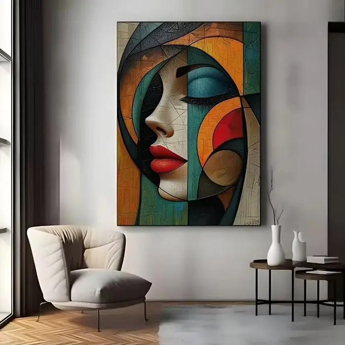 Puzzles de 500/1000/1200/2000 pièces, profil de femme abstrait, jeux d'activités familiales pour salle de jeux, chambre à coucher, décoration intérieure, sans cadre