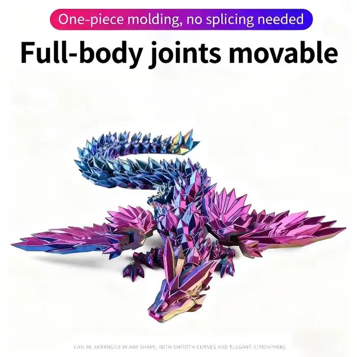 15cm 3D imprimé avec ailes mobiles Dragon Joint mobile Fidget jouet rotatif articulé bureau ornement